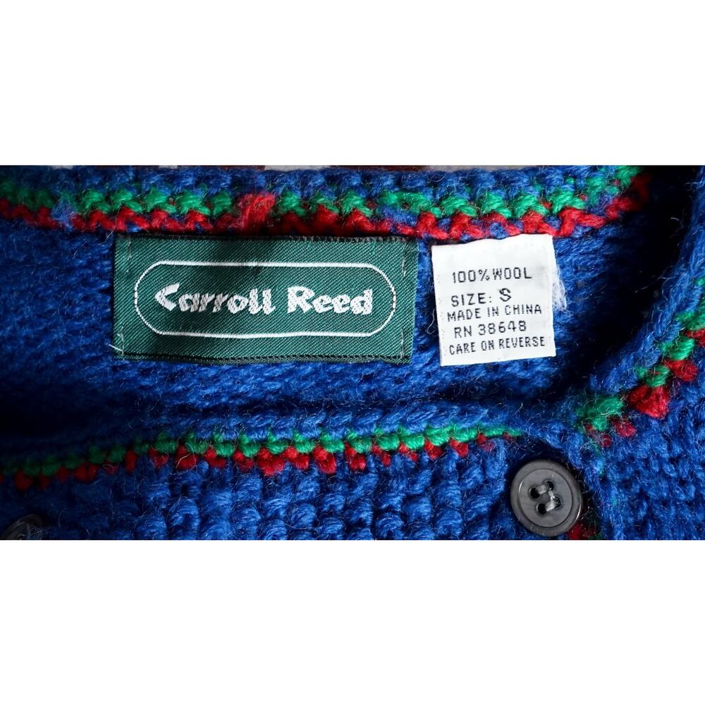 VTG Carroll Reed Wool Floral Chunky Knit Cardigan Sweater S Cottagecore Dainty - Picture 3 of 16